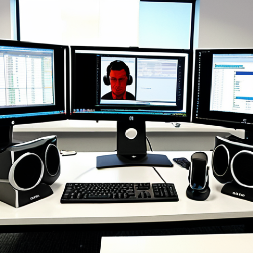 Home 4 **
A professional translator working at a modern desk with multiple monitors. One screen displays CAT-tool software (e.g., Trados Studio), showcasing a translation memory interface. The desk includes a high-quality headset for interpreting, and reference materials such as dictionaries and legal textbooks are visible. The background is a bright, organized office space. The overall feel is professional, efficient, and technologically advanced. Focus on conveying expertise and precision.
**