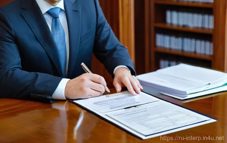 통역사 관련 법규 - **Prompt 1: The Notary's Scrutiny of Translator Qualifications**
"A professional, well-dressed f...