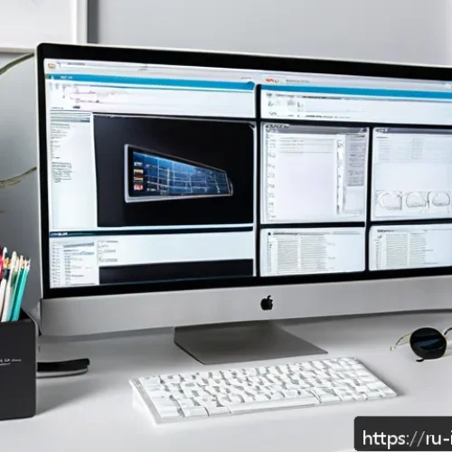 Home 30 국제통역사 자기 개발 - A modern professional translator working at a sleek, organized home office desk with multiple monito...